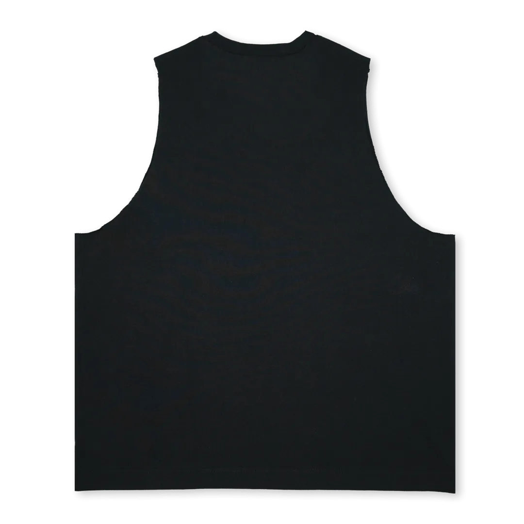POMONAOLIVETREE_1 Deep Black Oversized Vest.