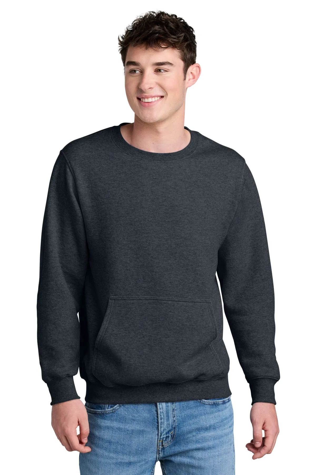Port & Company Men's Core Fleece Crewneck Pocket Sweatshirt