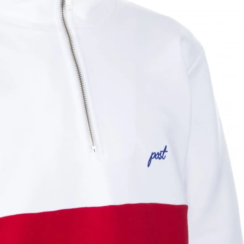 Post Details Shuffleboard Half-Zip Pullover Sweatshirt (Red/White)