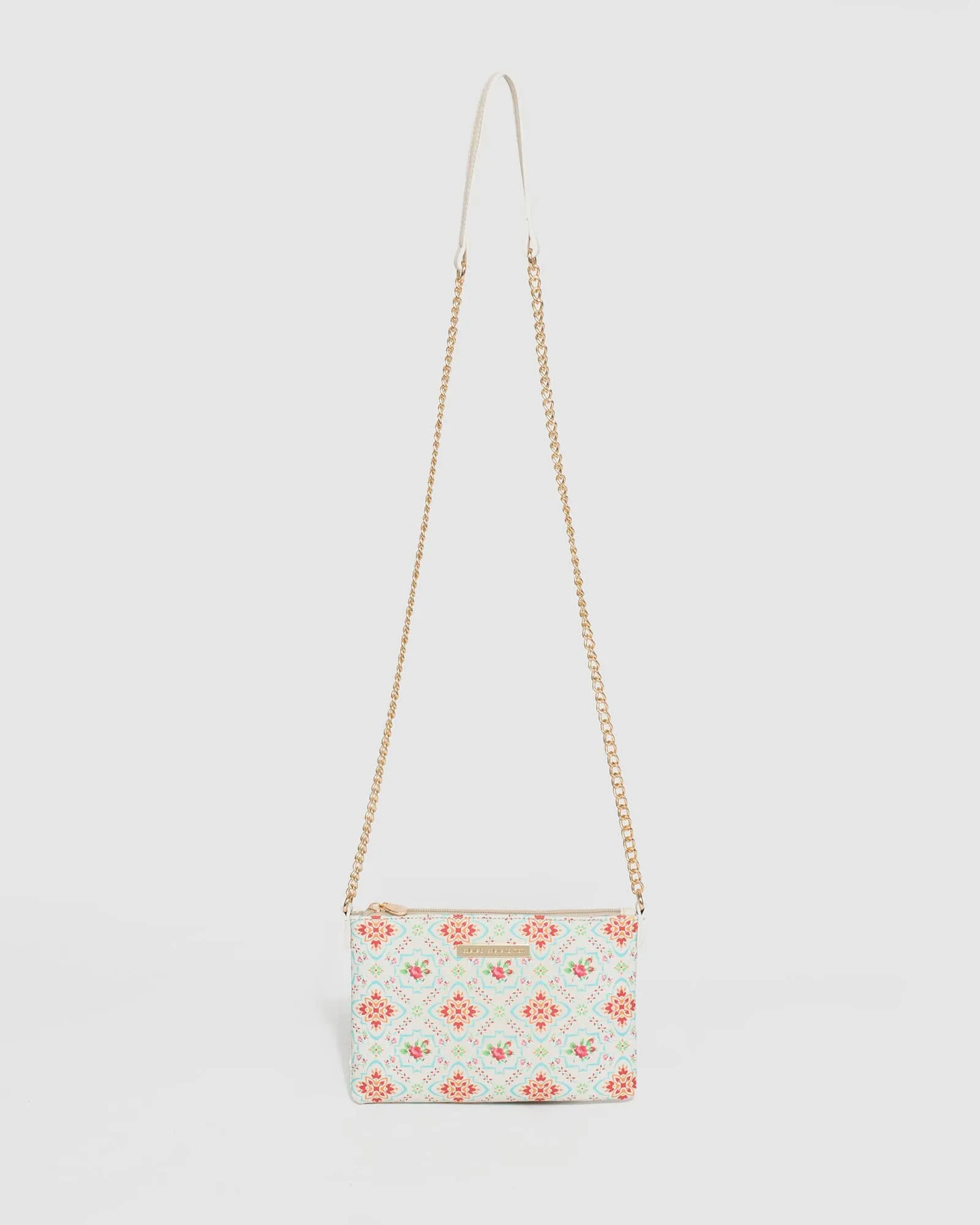 Print Plain Peta Chain Crossbody Bag