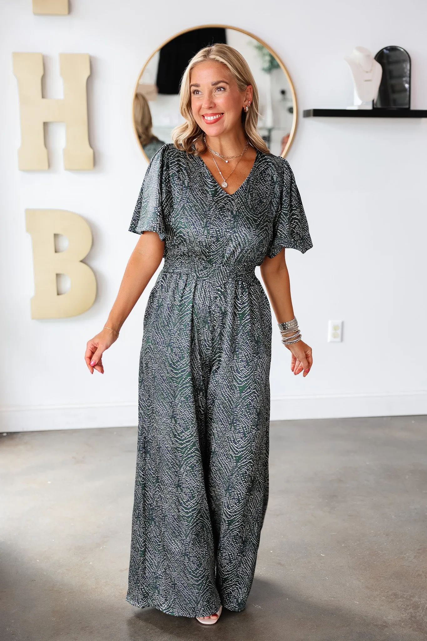 Printed Jumper - Green-