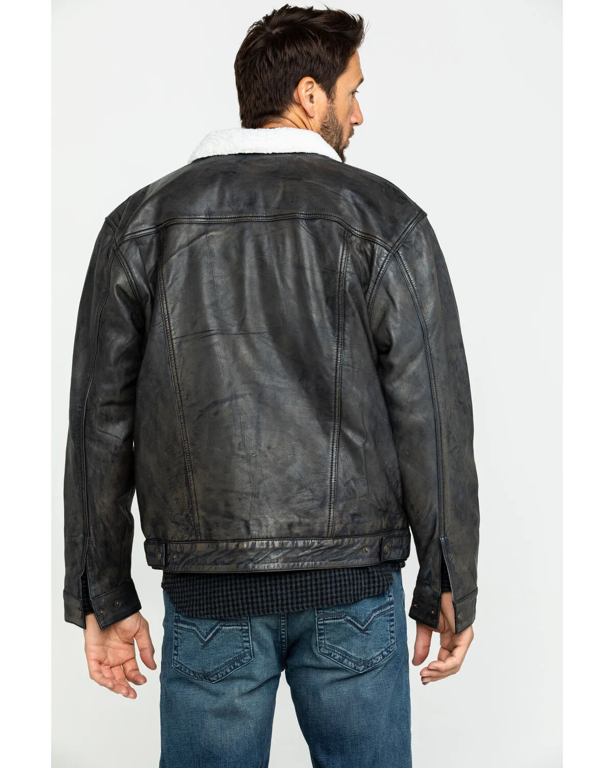 Product Name:  Cripple Creek Men's Concealed Carry Sherpa Lined Leather Jacket