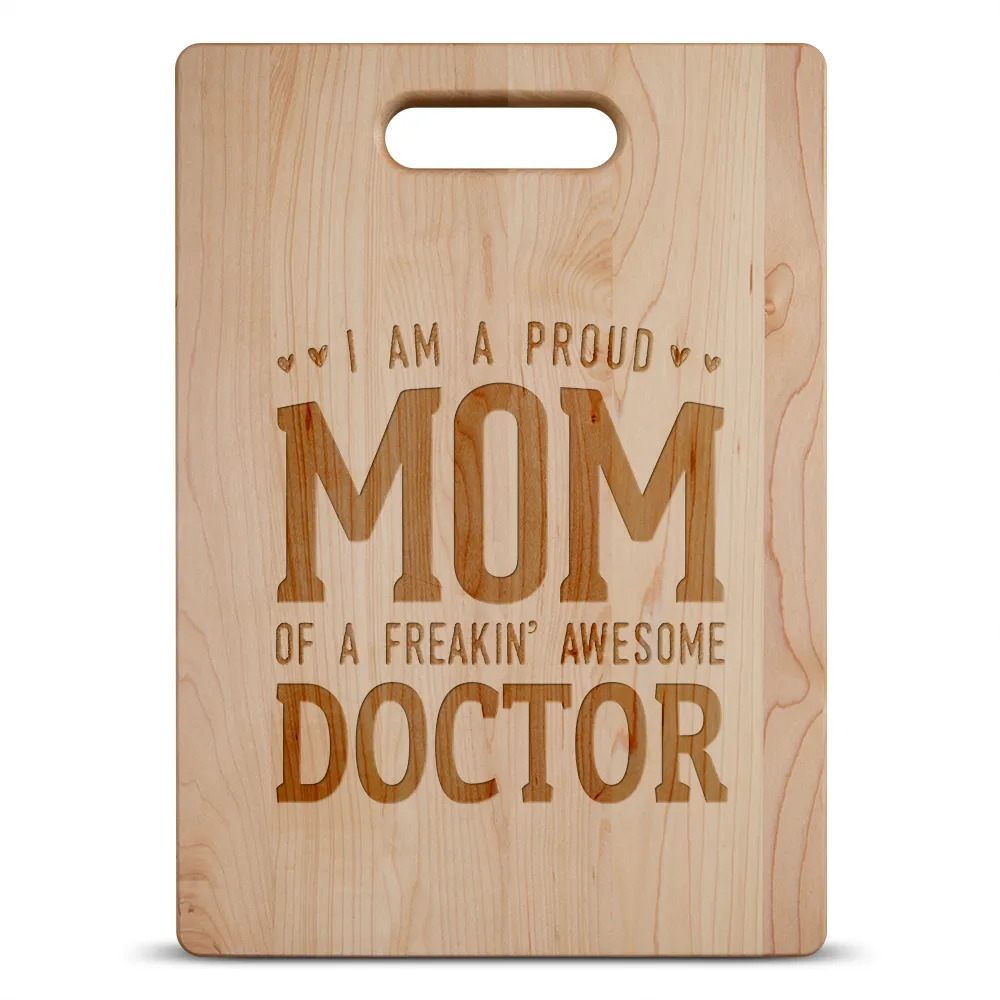 Proud Mom Personalized Maple Cutting Board