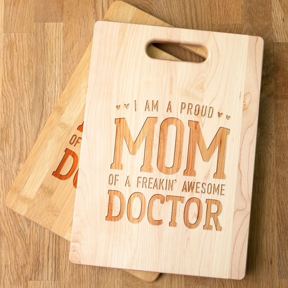 Proud Mom Personalized Maple Cutting Board