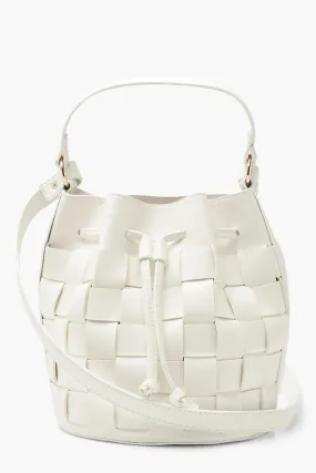 Pu Weave Bucket Bag Cross Body