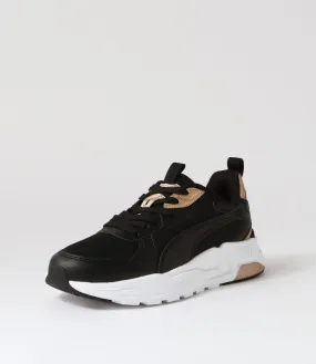 PUMA Trinity Lite Black Gold Leather Sneakers