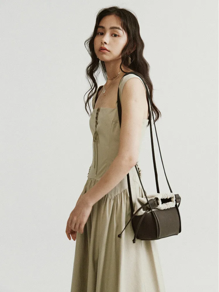 Purse Leather Compact Shoulder-Bag
