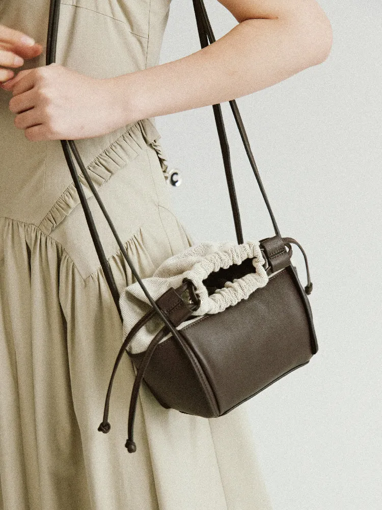 Purse Leather Compact Shoulder-Bag