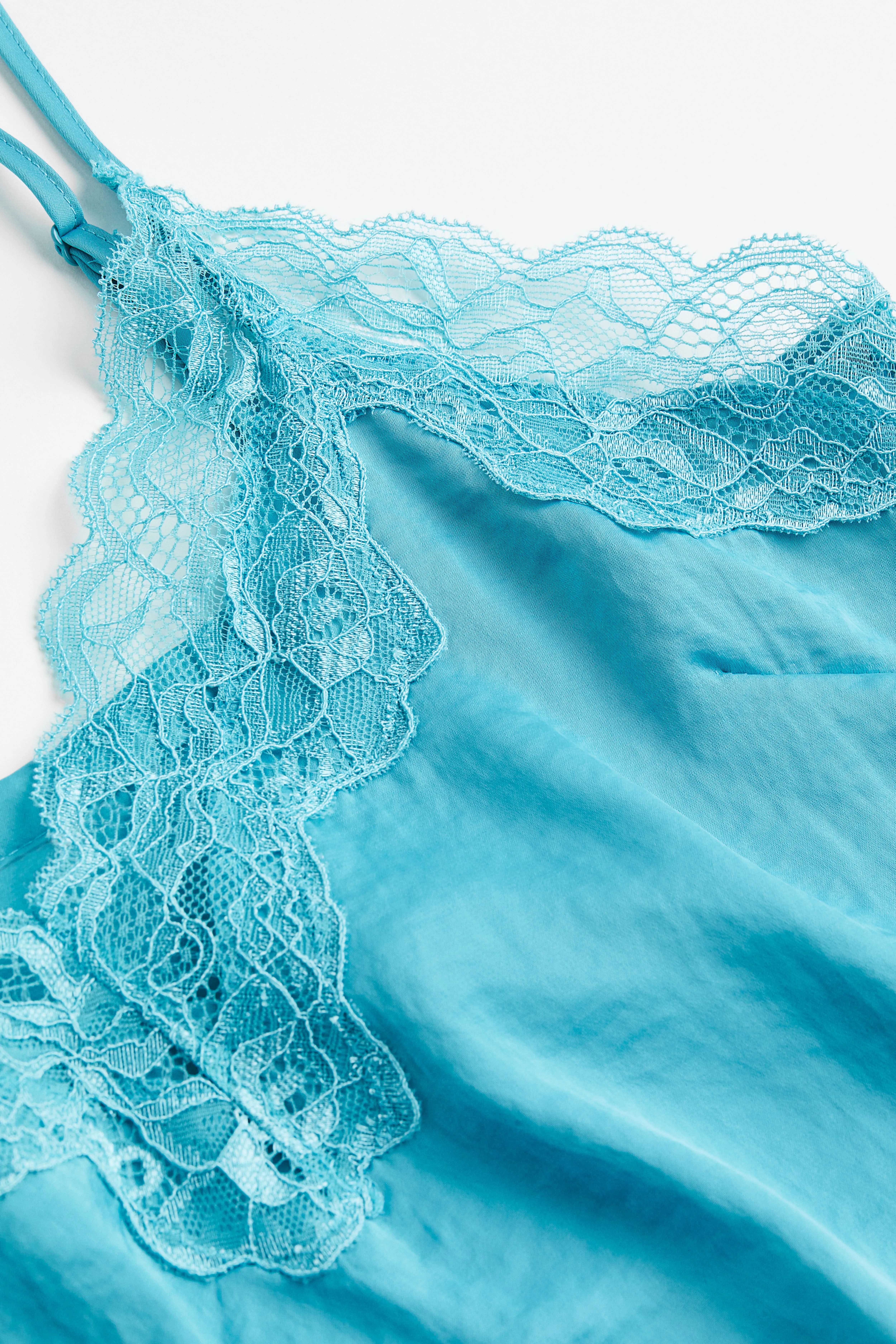Pyjama cami top and shorts - V-neck - Sleeveless - Turquoise - Ladies | H&M GB