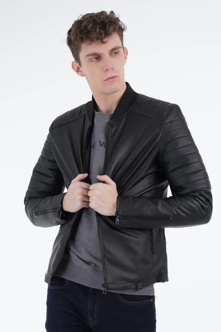 Quilted Biker Jacket