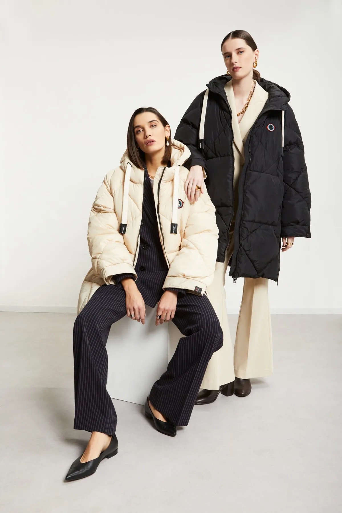 Quilted puffer midi jacket