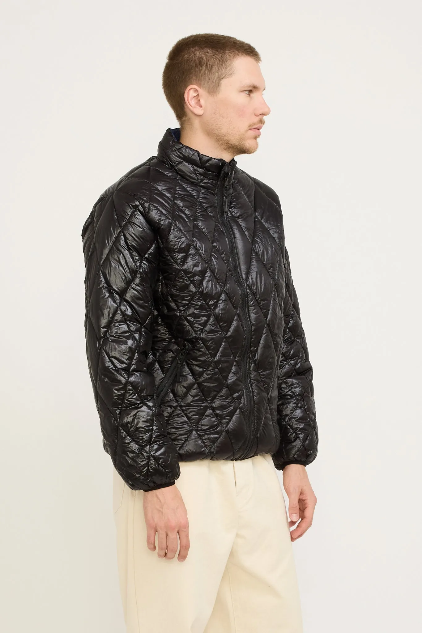 Quilted Reversible Jacket Black/Twilight Blue