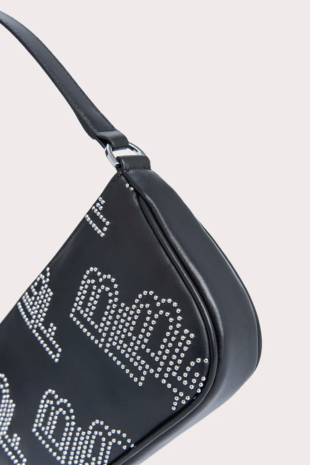 --Rachel black stud leather bag-