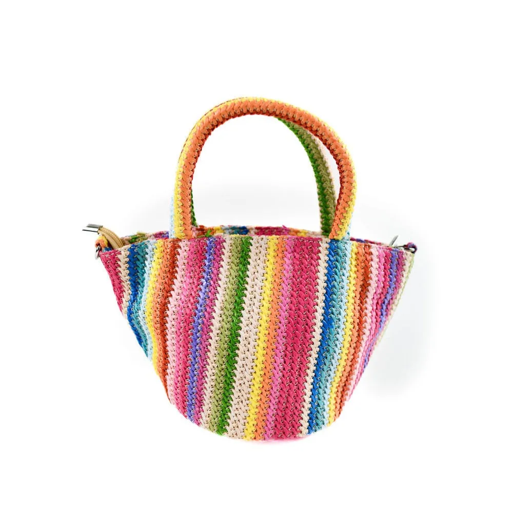 Raffia Tote Bag - Rainbow