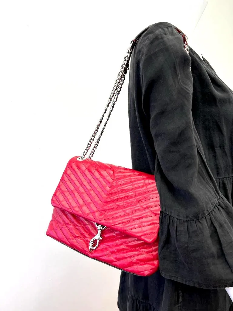 REBECCA MINKOFF EDIE FLAP LEATHER SHOULDER BAG