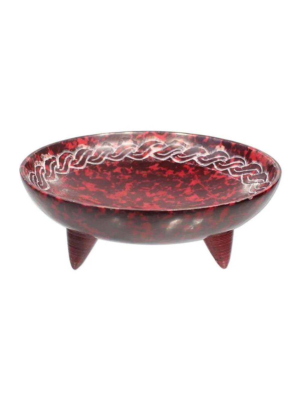 Red Celtic Knot Stone Charcoal Burning Bowl