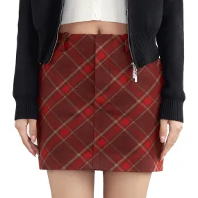 Red Checkered Skirt-