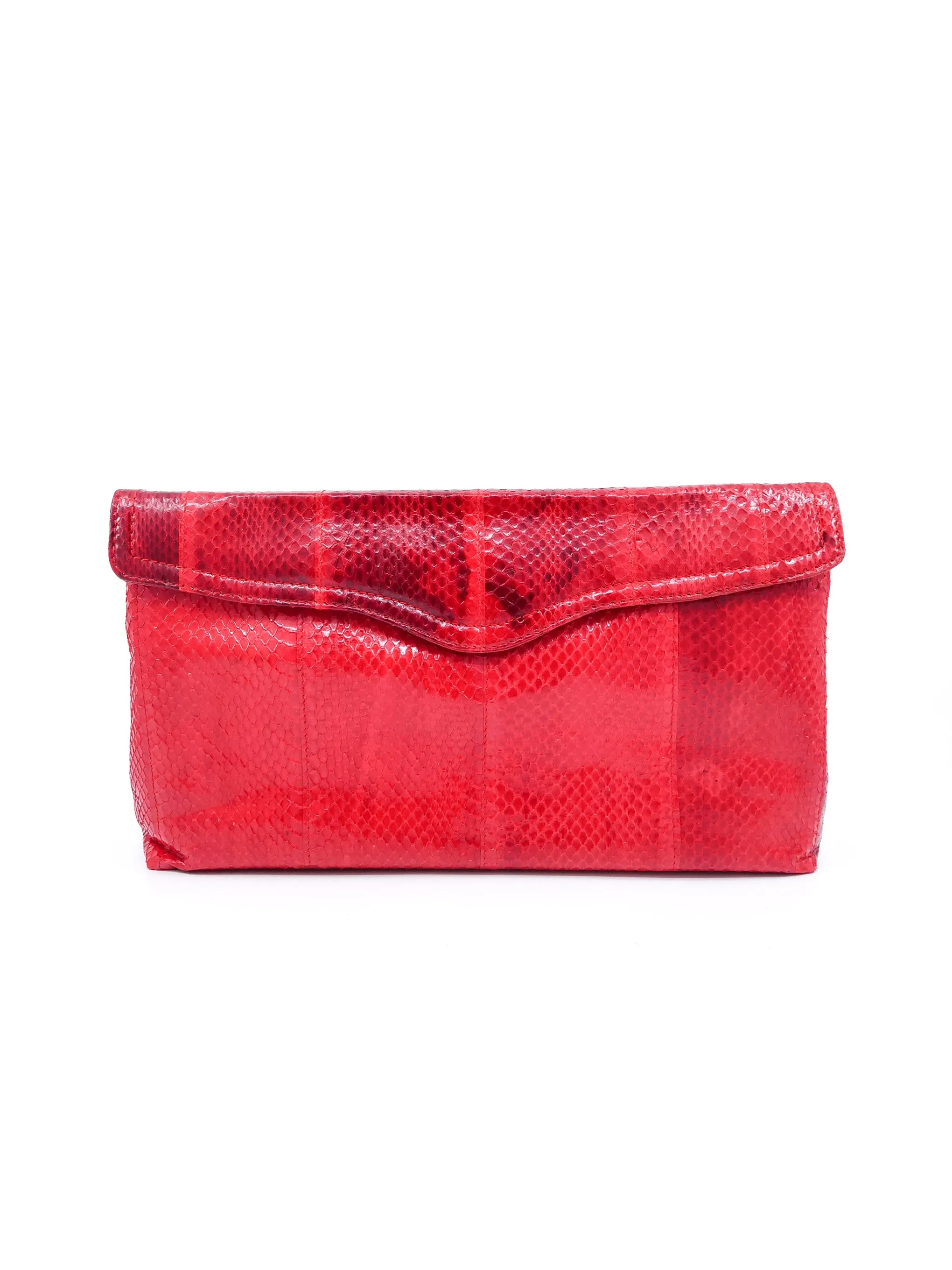 Red Snakeskin Convertible Clutch
