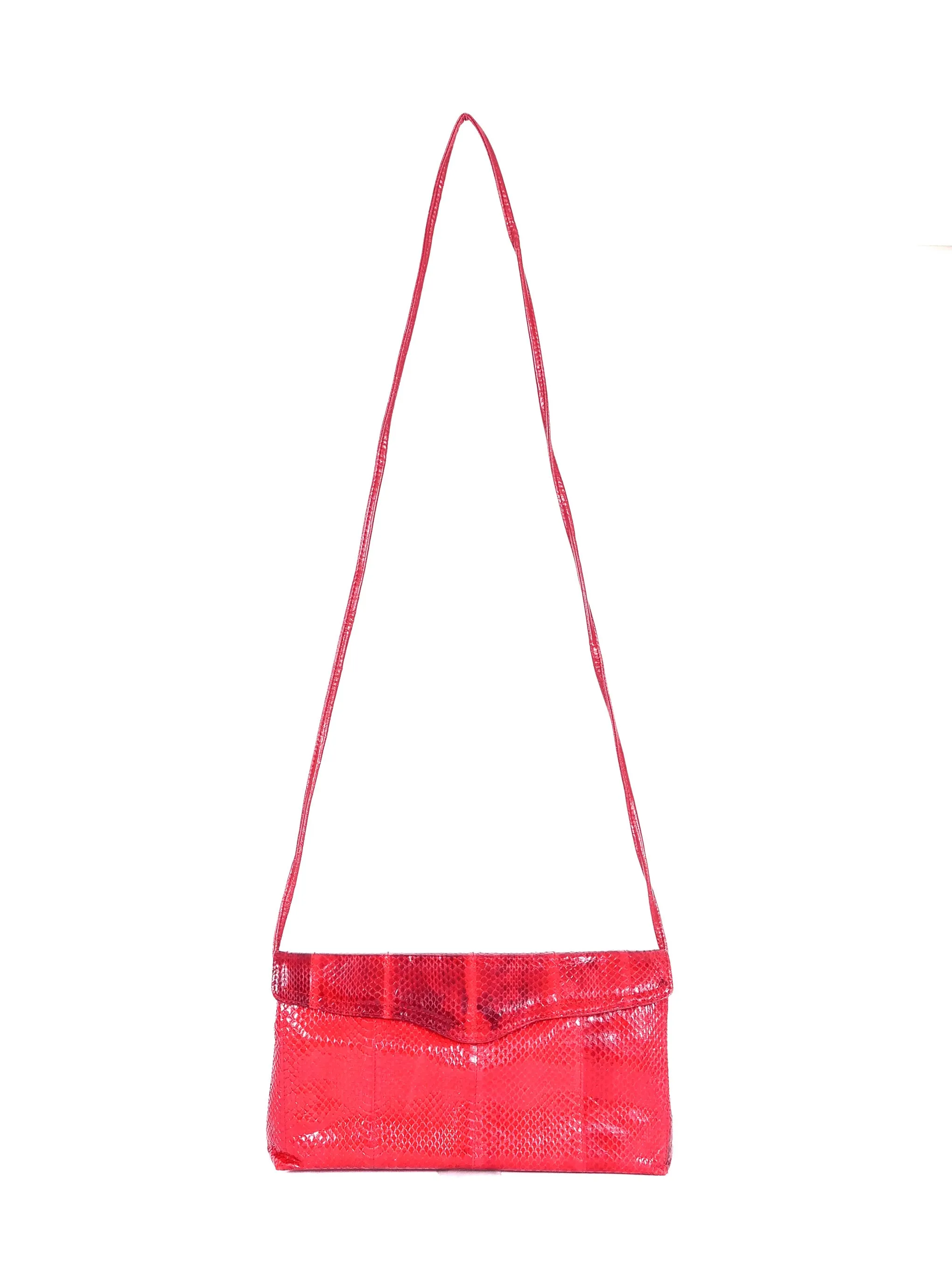 Red Snakeskin Convertible Clutch