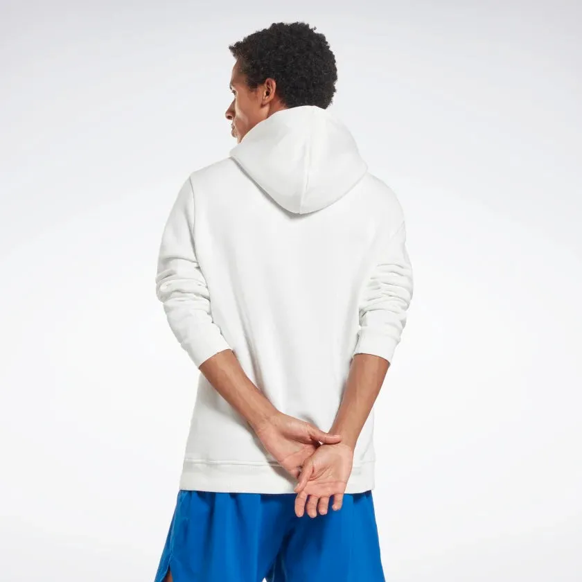 Reebok Identity Fleece Stacked Logo Pullover Hoodie White