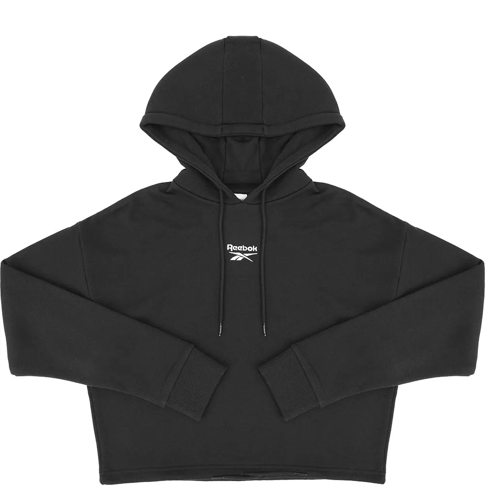 Reebok Womens Small Central Logo Hoodie In Black