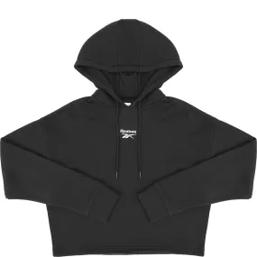 Reebok Womens Small Central Logo Hoodie In Black