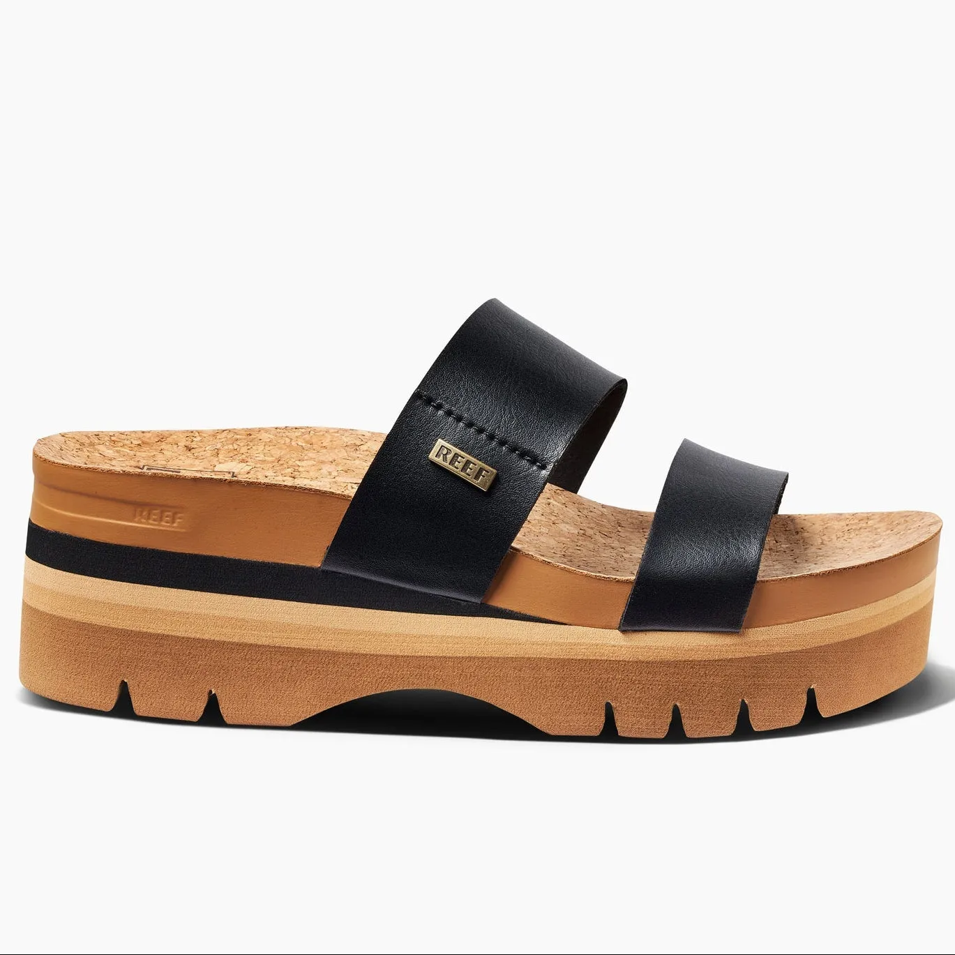 Reef Cushion Vista Higher Women's Platform Sandals in Black