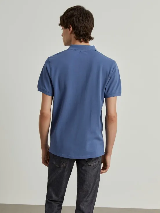 Regular fit cotton piqué polo