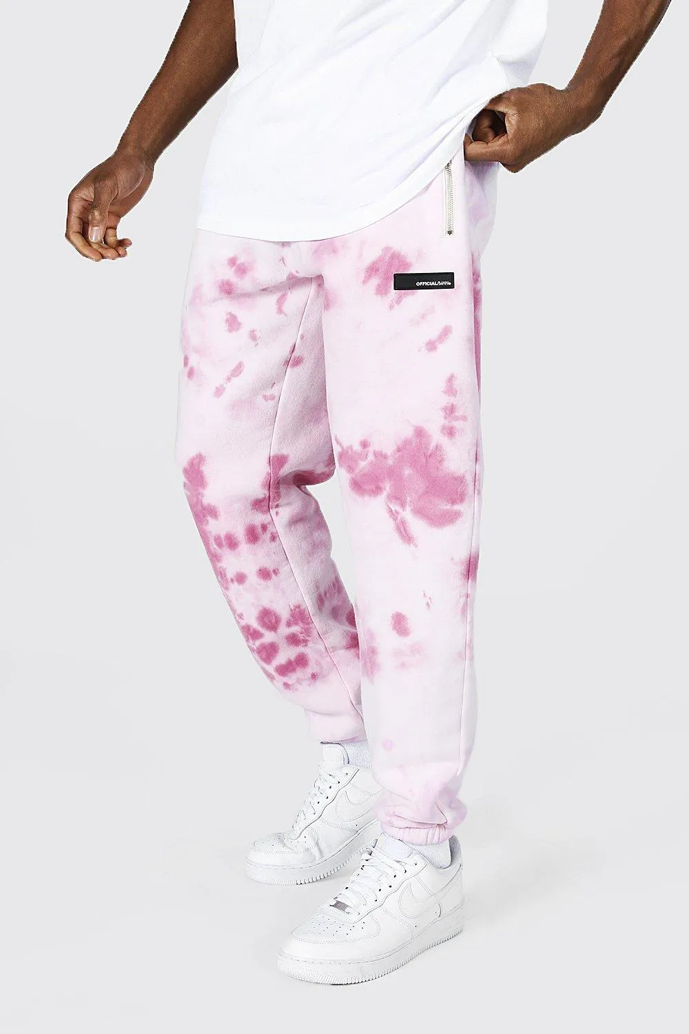 Regular Official Man Tie Dye Zip Joggers | boohooMAN UK