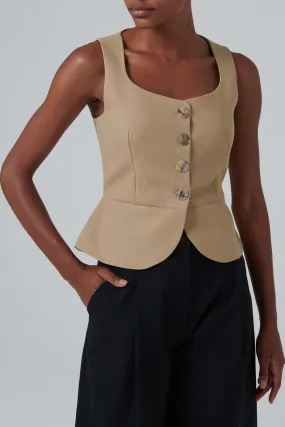 Rejina Pyo  Beige Eunice Cotton Vest