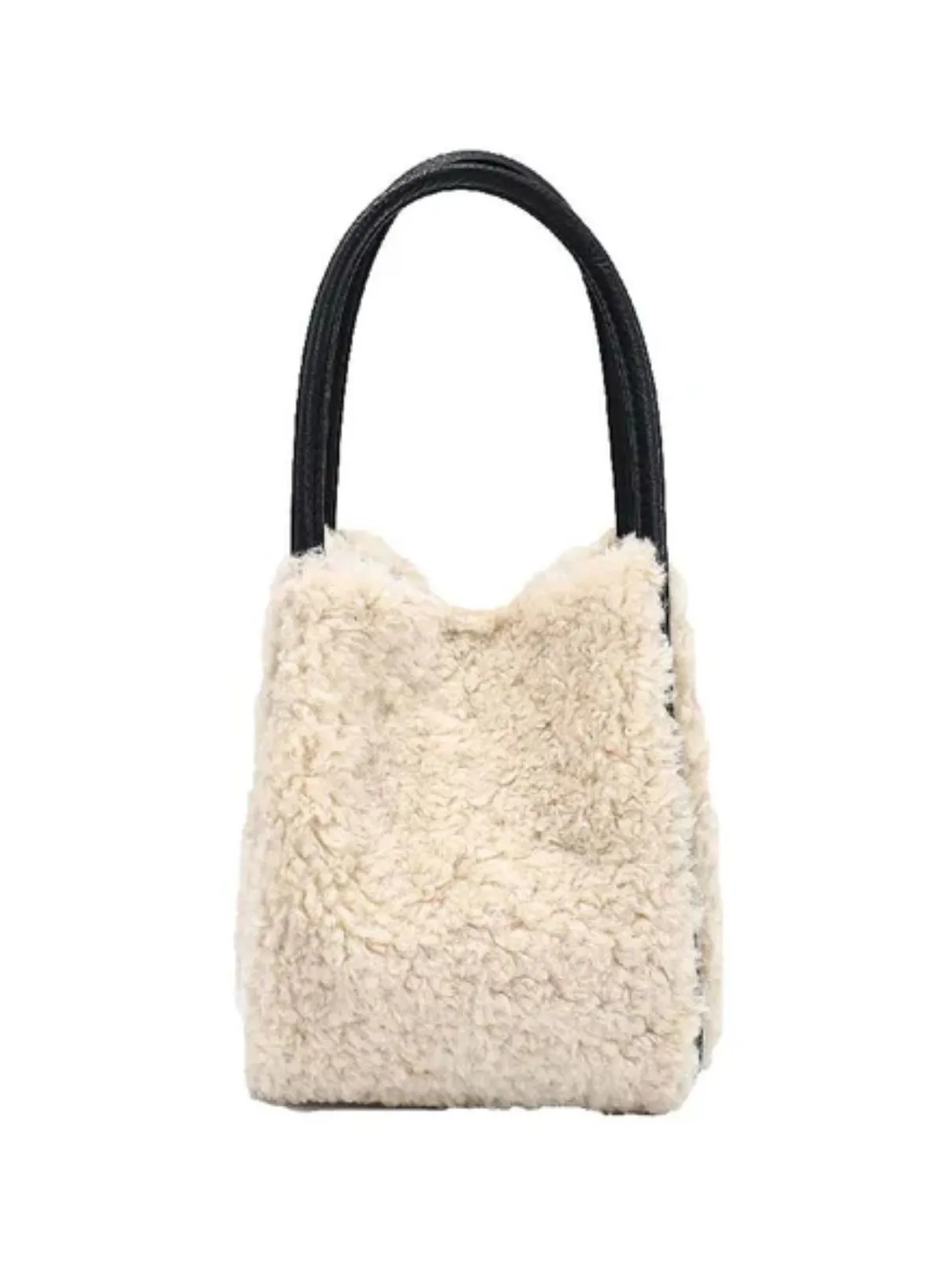 Remi & Reid Hollace Mini Tote in Cream Shearling