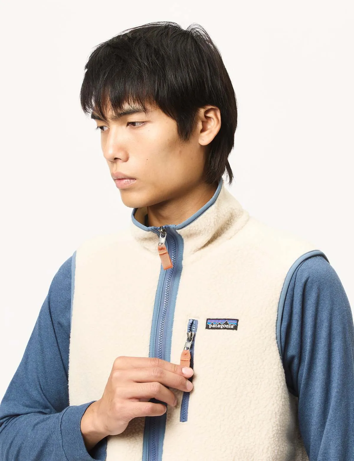 Retro Retro Pile Vest - Dark Natural/Utility Blue