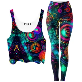 Retro Trip Crop Top and Leggings Combo