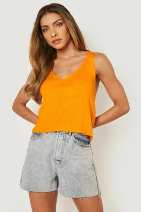 Rib Knit Crop Tank Top