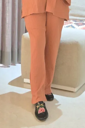 Ribbed Rust Maternity Stretchable Pants