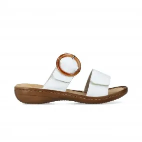 Rieker 60894-80 | White | Womens Adjustable Mule Sandals
