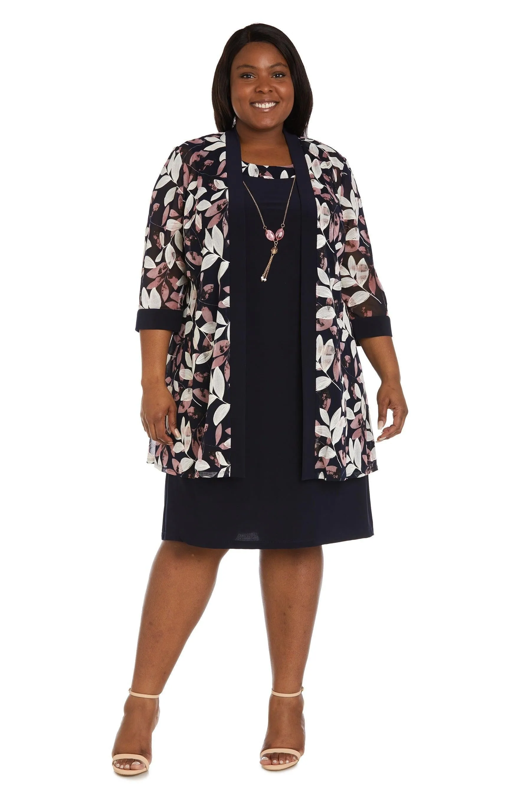 R&M Richards 9636W Short Plus Size Jacket Dress