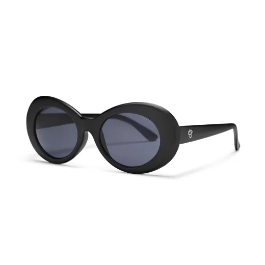 Round black recycled sunglasses