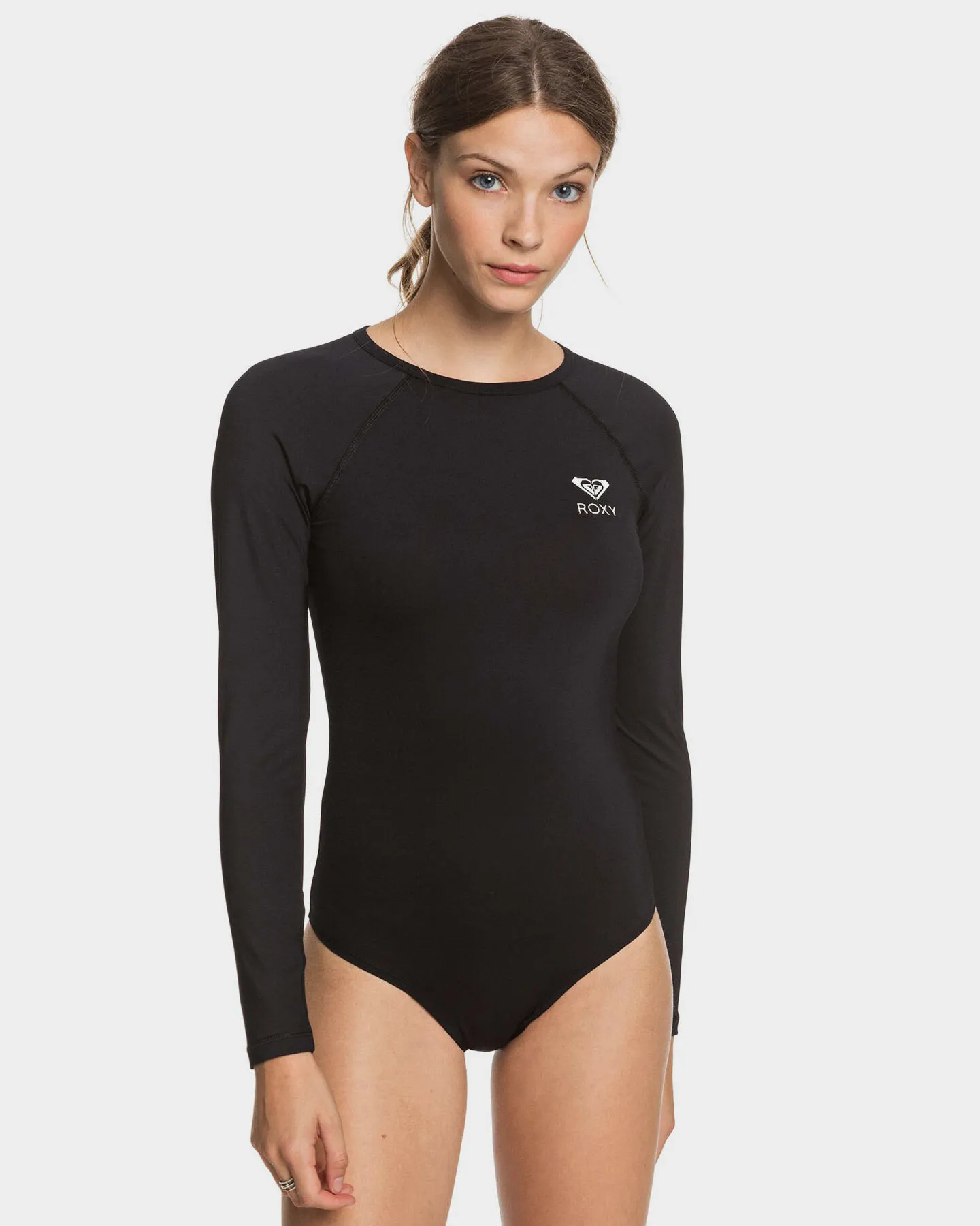 Roxy Womens Essentials Long Sleeve Upf 50 One Piece Rash Vest - Anthracite | SurfStitch