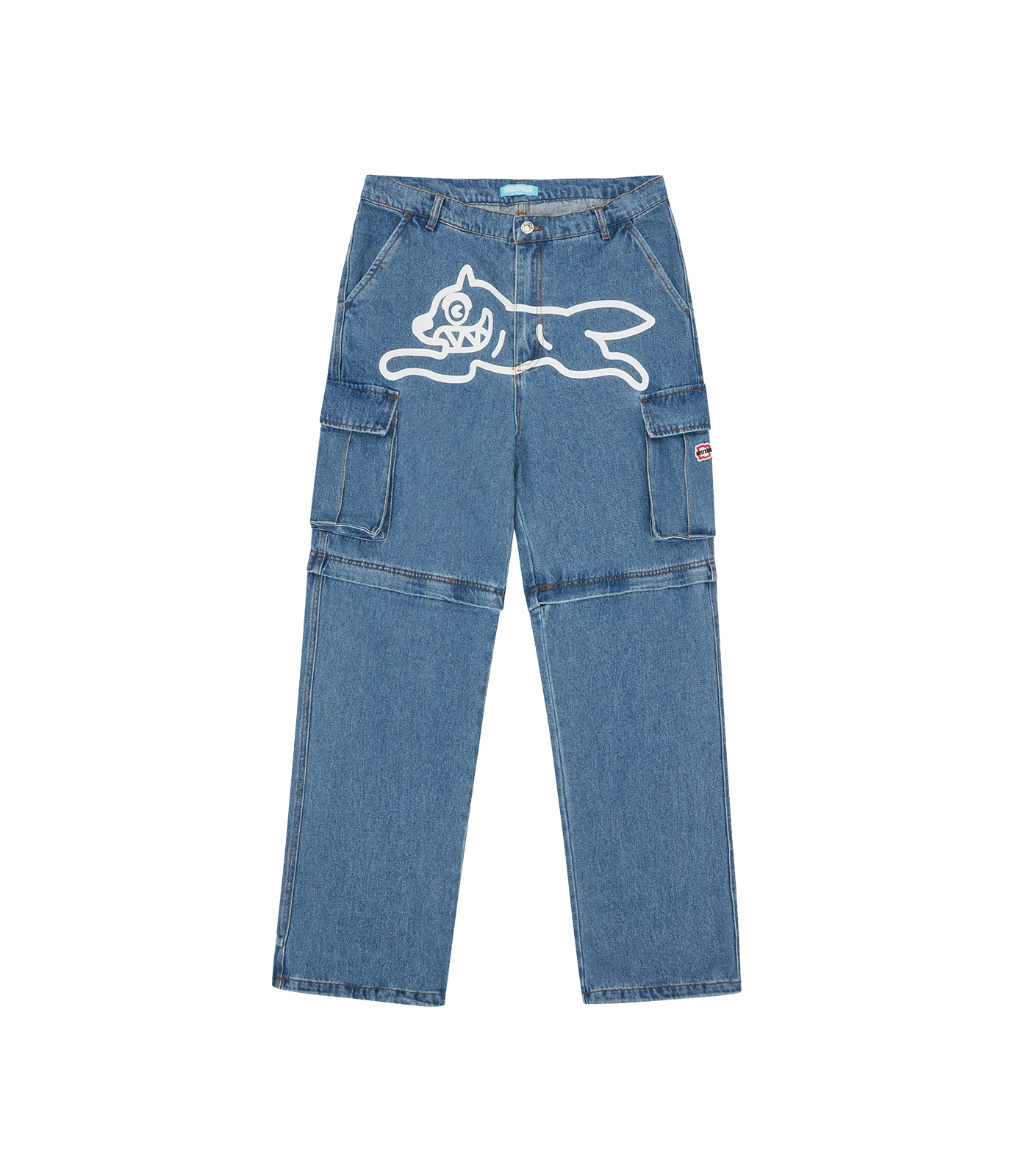 RUNNING DOG DENIM CARGO PANTS - LIGHT BLUE