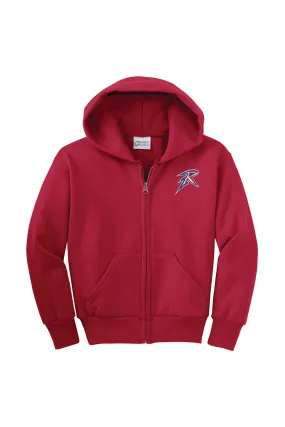 Saddle River Day School Port & Company Youth Core Fleece Full-Zip Hooded Sweatshirt
