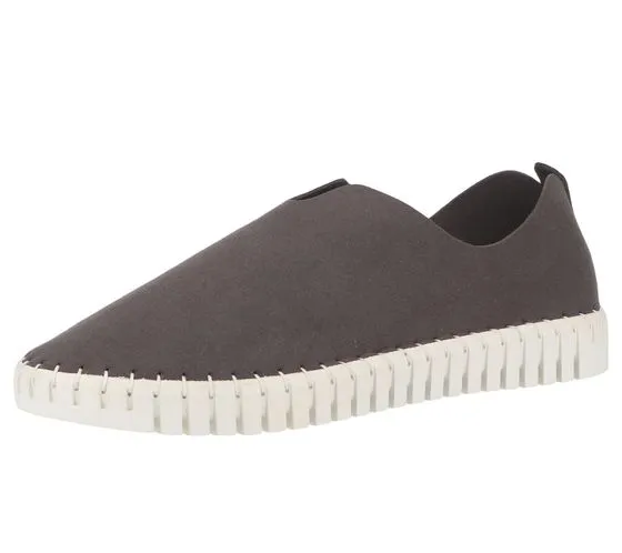 SANSIBAR Damen Slipper stylische Schlupf-Schuhe Sommer-Schuhe 1073968 Dunkelgrau