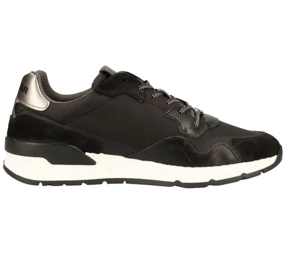 SANSIBAR scarpe da uomo in vera pelle con suola removibile sneakers per il tempo libero 1064764 nero
