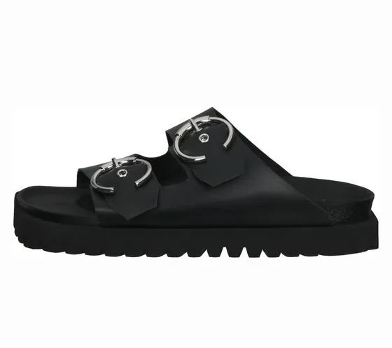 SANSIBAR women's mules from Spain with double straps 1096224 black
