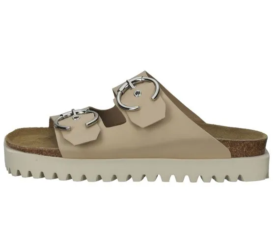 SANSIBAR women's mules from Spain with double straps, black or beige