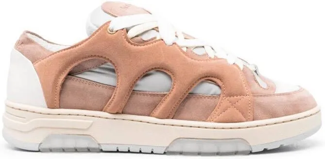 SANTHA panelled lace-up sneakers Pink