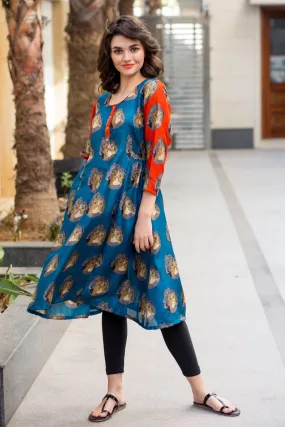 Saphire Saffron Radhakrishna Maternity & Nursing Kurta