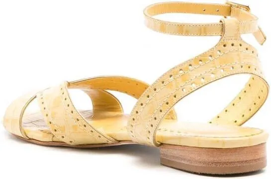Sarah Chofakian Chemisier open-toe flat sandals Yellow