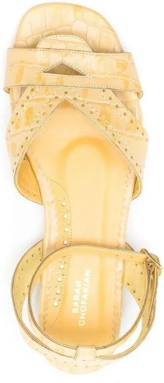 Sarah Chofakian Chemisier open-toe flat sandals Yellow