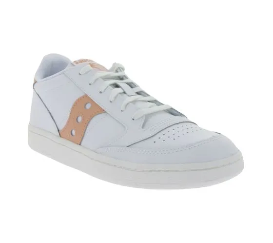 Saucony Jazz Court baskets pour femmes en cuir véritable avec semelle intermédiaire en EVA S60759-8 blanc/rose